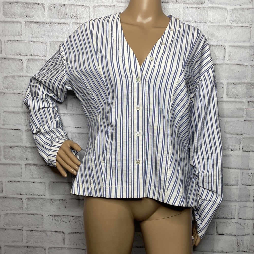 Jason Wu Striped Button Down Top - image 1